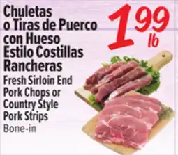El Super Fresh Fresh Sirloin End Pork Chops or Country Style Pork Strips offer