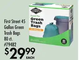 Smart & Final First Street 45 Gallon Green Trash Bags offer
