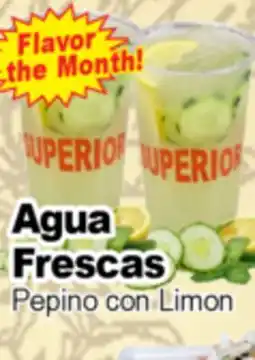 Superior Grocers Agua Frescas offer