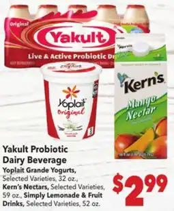 Vallarta Supermarkets Yakult Probiotic Dairy Beverage offer