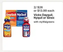 Walgreens Vicks Dayquil, Nyquil or Sinex offer