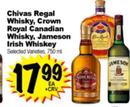Superior Grocers Chivas Regal Whisky, Crown Royal Canadian Whisky, Jameson Irish Whisky offer
