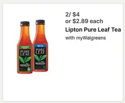 Walgreens Lipton Pure Leaf Tea offer