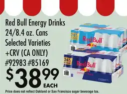 Smart & Final Red Bull Energy Drinks offer