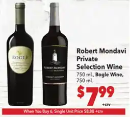 Vallarta Supermarkets Robert Mondavi Private Selection Wine offer