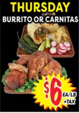 Superior Grocers BURRITO OR CARNITAS offer