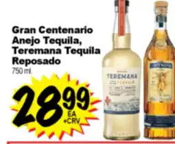 Superior Grocers Gran Centenario Anejo Tequila, Teremana Tequila Reposado offer