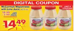 Superior Grocers McCormick Mayonnaise with Lime Juice offer