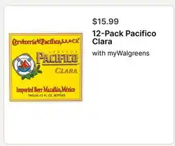 Walgreens 12-Pack Pacifico Clara offer