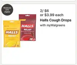 Walgreens Halls Cough Drops offer