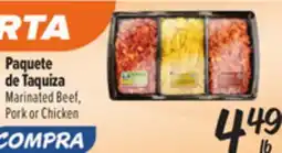 El Super Marinated Beef, Pork or Chicken offer