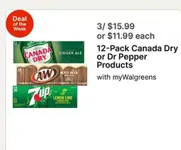 Walgreens 12 - Pack Canada Dry or Dr Pepper Products offer