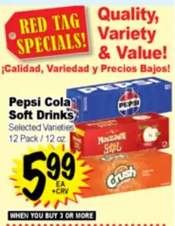 Superior Grocers Pepsi Cola Soft Drinks offer
