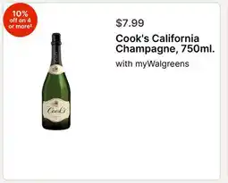 Walgreens Cook's California Champagne, 750ml offer