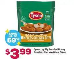 Grocery Outlet Tyson Lightly Breaded Honey Boneless Chicken Bites offer