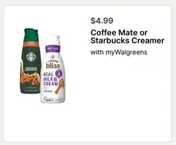 Walgreens Coffee Mate or Starbucks Creamer offer