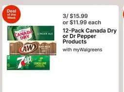Walgreens 12-Pack Canada Dry or Dr Pepper Products offer