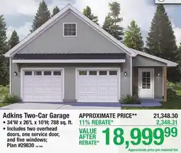 Menards Adkins Two-Car Garage offer