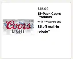 Walgreens 18-Pack Coors Products offer