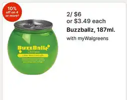 Walgreens Buzzballz, 187ml offer