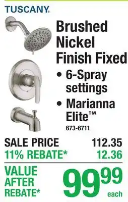 Menards Brushed Nickel Finish Fixed offer