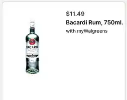 Walgreens Bacardi Rum, 750ml offer