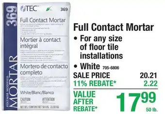Menards Full Contact Mortar offer