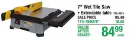 Menards 7 Wet Tile Saw offer