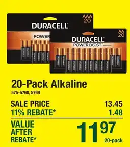 Menards BATTERIES 20-Pack Alkaline offer