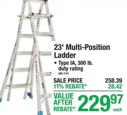 Menards 23' Multi-Position Ladder Type IA, 300 lb. duty rating offer