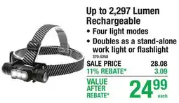 Menards Up to 2,297 Lumen Rechargeable offer