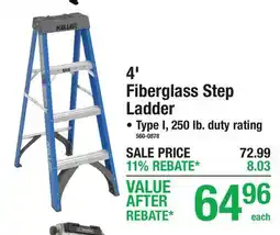 Menards 4' Fiberglass Step Ladder offer