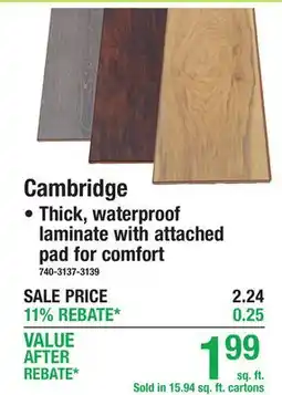 Menards Cambridge offer
