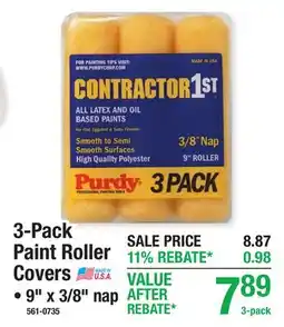 Menards 3-Pack Paint Roller Covers offer