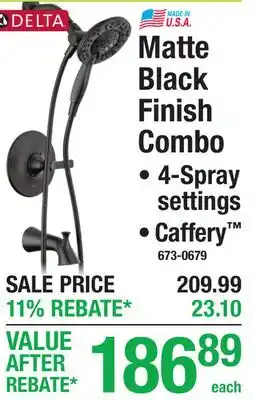 Menards BATHTUB & SHOWER FAUCTS Matte Black Finish Combo offer