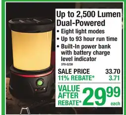 Menards Up to 2,500 Lumen Dual-Powered offer