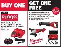 Ace Hardware Milwaukee M18 REDLITHIUM Extended Capacity Battery & Charger offer