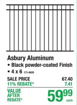 Menards Asbury Aluminum Black powder-coated Finish offer