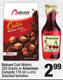 Super King Markets Balconi Cubi Wafers 225 Grams or Armenium Compote 110 ml (+crv) offer