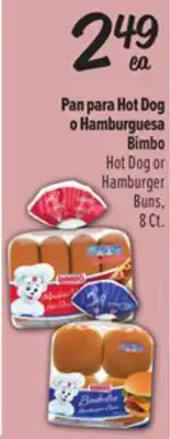 El Super Bimbo Hot Dog or Hamburger Buns offer