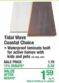Menards Tarkett Tidal Wave Coastal Choice, Waterproof laminate built for active homes with kids and pets offer
