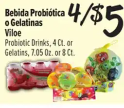 El Super Viloe Probiotic Drinks, 4 Ct. or Gelatins, 7.05 Oz. or 8 Ct offer