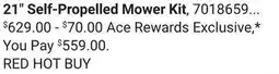 Ace Hardware 21 Self-Propelled Mower Kit offer