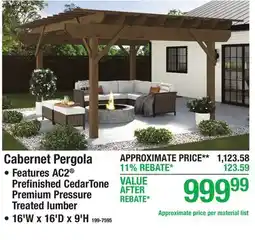 Menards Cabernet Pergola offer