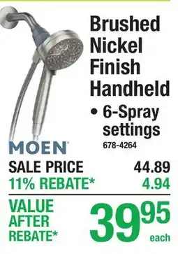 Menards Brushed Nickel Finish Handheld offer