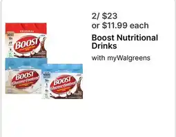 Walgreens Boost Nutritional Drinks offer