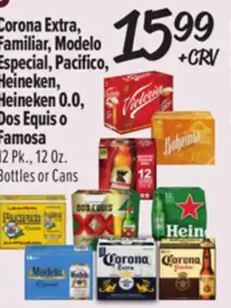El Super Corona Extra, Familiar, Modelo Especial, Pacifico, Heineken, Heineken 0.0, Dos Equis o Famosa offer