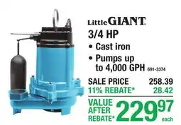 Menards 3/4 HP offer