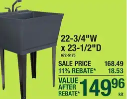 Menards 22-3/4W x 23-1/2D Laundry Tub Kit offer