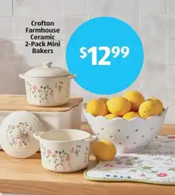 Aldi Crofton Farmhouse Ceramic 2-Pack Mini Bakers offer